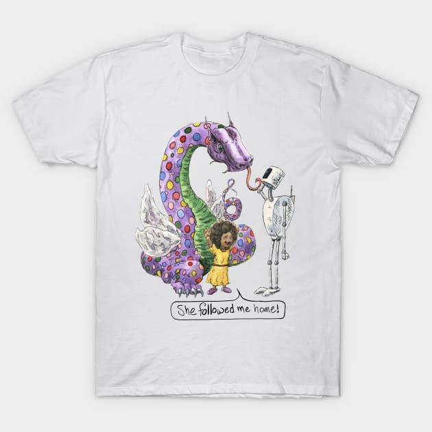 SuZie and the Polka Dot Dragon T-Shirt by seangreenbergart